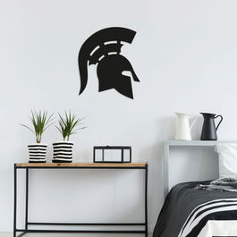 Decoratiune de perete, Helmet, Metal, Dimensiune: 43 x 50 cm, Negru
