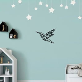 Decoratiune de perete, Bird 10, Metal, Dimensiune: 50 x 38 cm, Negru