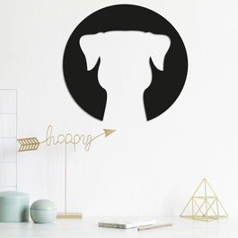 Decoratiune de perete, Dog, Metal, Dimensiune: 45 x 45 cm, Negru