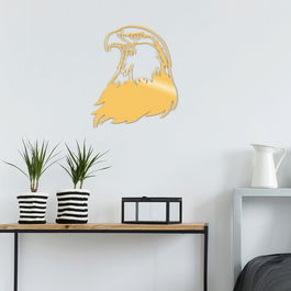 Decoratiune de perete, Eagle2 Metal Decor, Metal, Dimensiune: 38 x 45 cm, Auriu