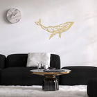 Decoratiune de perete, Whale 1, Metal, Dimensiune: 56 x 31 cm, Auriu