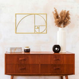 Decoratiune de perete, Golden Ratıo Metal Decor, Metal, Dimensiune: 53 x 35 cm, Auriu