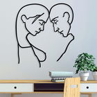 Decoratiune de perete, Head To Head, Metal, Dimensiune: 45 x 49 cm, Negru