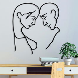 Decoratiune de perete, Head To Head, Metal, Dimensiune: 45 x 49 cm, Negru