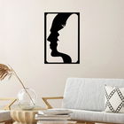 Decoratiune de perete, Face In Face, Metal, Dimensiune: 40 x 58 cm, Negru