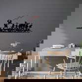Decoratiune de perete, Banksy, Metal, 30 x 70 cm, Negru/Roșu