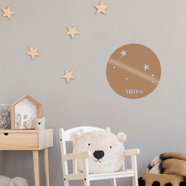 Decoratiune de perete, Aries Horoscope, Metal, Dimensiune: 48 x 48 cm, Cupru