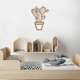 Decoratiune de perete, Cactus, Metal, Dimensiune: 42 x 59 cm, Cupru