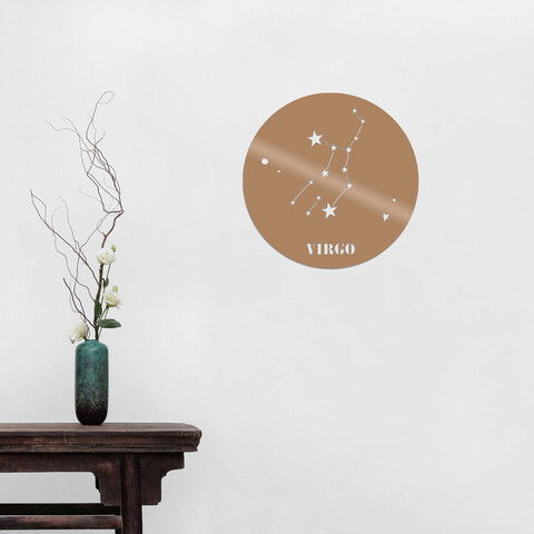 Decoratiune de perete, Vırgo Horoscope, Metal, Dimensiune: 48 x 48 cm, Cupru