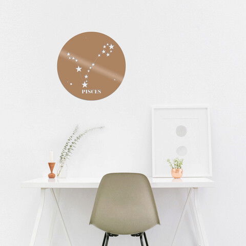 Decoratiune de perete, Pısces Horoscope, Metal, Dimensiune: 48 x 48 cm, Cupru