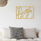 Decoratiune de perete, Wolf Metal Decor, Metal, Dimensiune: 50 x 35 cm, Auriu