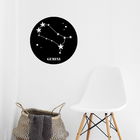 Decoratiune de perete, Gemini Horoscope, Metal, Dimensiune: 48 x 48 cm, Negru