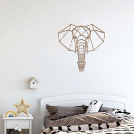 Decoratiune de perete, Elephant 2, Metal, Dimensiune: 46 x 46 cm, Cupru