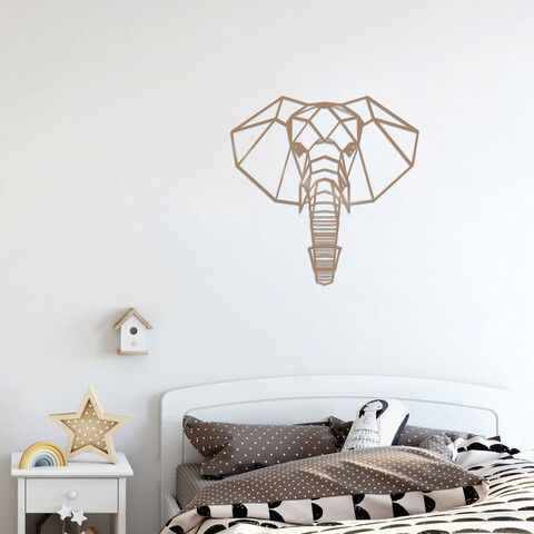 Decoratiune de perete, Elephant 2, Metal, Dimensiune: 46 x 46 cm, Cupru