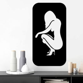 Decoratiune de perete, Woman Body 5, Metal, Dimensiune: 69 x 1,5 x 39 cm, Negru