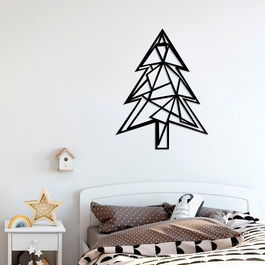 Decoratiune de perete, Pine Tree, Metal, Dimensiune: 46 x 60 cm, Negru