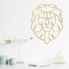Decoratiune de perete, Lion, Metal, Dimensiune: 39 x 50 cm, Auriu