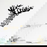 Decoratiune de perete, Deer3, Metal, Dimensiune: 50 x 49 cm, Negru