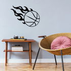Decoratiune de perete, Fireball, Metal, Dimensiune: 65 x 47 cm, Negru