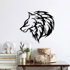 Decoratiune de perete, Wolf3, Metal, Dimensiune: 56 x 60 cm, Negru