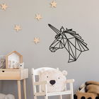 Decoratiune de perete, Unicorn, Metal, Dimensiune: 53 x 50 cm, Negru
