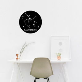Decoratiune de perete, Sagıttarıus Horoscope, Metal, Dimensiune: 48 x 48 cm, Negru