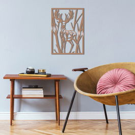 Decoratiune de perete, Deer, Metal, Dimensiune: 35 x 50 cm, Cupru