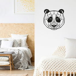 Decoratiune de perete, Bear, Metal, Dimensiune: 40 x 40 cm, Negru