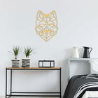 Decoratiune de perete, Wolf2 Metal Decor, Metal, Dimensiune: 41 x 57 cm, Auriu