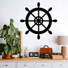 Decoratiune de perete, Rudder, Metal, Dimensiune: 58 x 58 cm, Negru