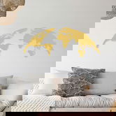 Decoratiune de perete, World Map Small, Metal, 100 x 39 cm, Auriu
