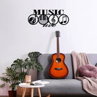 Decoratiune de perete, Music, Metal, 70 x 29 cm, Negru