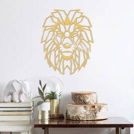 Decoratiune de perete, Lıon Metal Decor, Metal, Dimensiune: 40 x 50 cm, Auriu