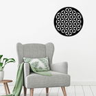 Decoratiune de perete, Flower Of Life 2, Metal, Dimensiune: 48 x 48 cm, Negru