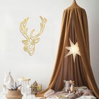 Decoratiune de perete, Dear, Metal, 48 x 69 cm, Auriu