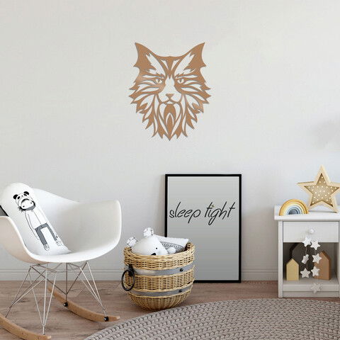 Decoratiune de perete, Cat6, Metal, Dimensiune: 48 x 57 cm, Cupru