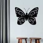 Decoratiune de perete, Butterfly 2, Metal, Dimensiune: 60 x 45 cm, Negru