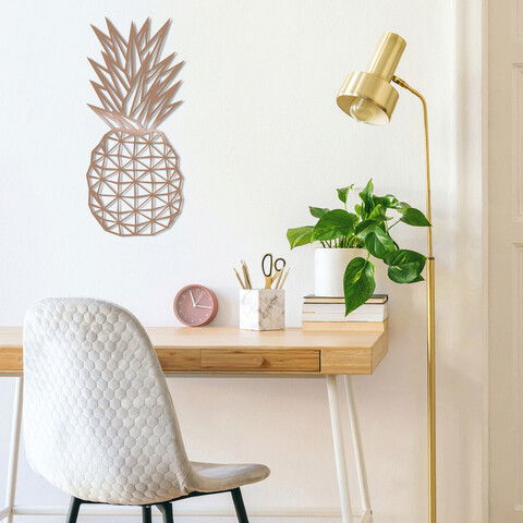 Decoratiune de perete, Pıneapple, Metal, Dimensiune: 22 x 36 cm, Cupru