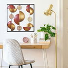 Decoratiune de perete, My World, Metal, Dimensiune: 55 x 55 cm, Multicolor