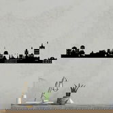 Decoratiune de perete, Ottowa Skyline, Metal, Dimensiune: 118 x 23 cm, Negru