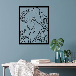Decoratiune de perete, Woman 6, Metal, Dimensiune: 39 x 50 cm, Negru
