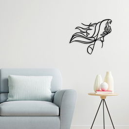 Decoratiune de perete, Wind And Woman, Metal, Dimensiune: 75 x 60 cm, Negru