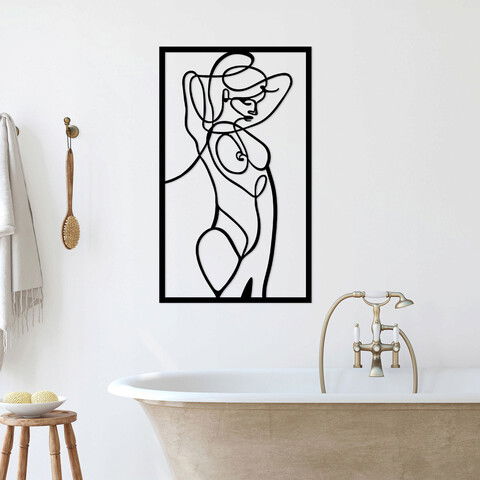 Decoratiune de perete, Body 2, Metal, Dimensiune: 42 x 70 cm, Negru