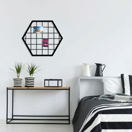 Decoratiune de perete, Moodboard 8, Metal, Dimensiune: 60 x 52 cm, Negru