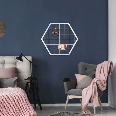 Decoratiune de perete, Moodboard 8, Metal, Dimensiune: 60 x 52 cm, Argintiu