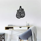 Decoratiune de perete, The Best Defense Is A Good Offence, Metal, 50 x 70 cm, Negru