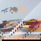 Decoratiune de perete, World Map Medium, Metal, Dimensiune: 120 x 47 cm, Cupru