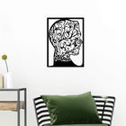 Decoratiune de perete, Brain 2, Metal, Dimensiune: 40 x 53 cm, Negru