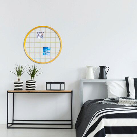 Decoratiune de perete, Moodboard 7, Metal, Dimensiune: 55 x 55 cm, Auriu