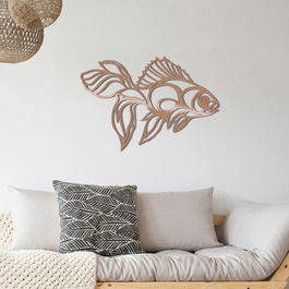 Decoratiune de perete, Fısh, Metal, Dimensiune: 50 x 72 cm, Cupru